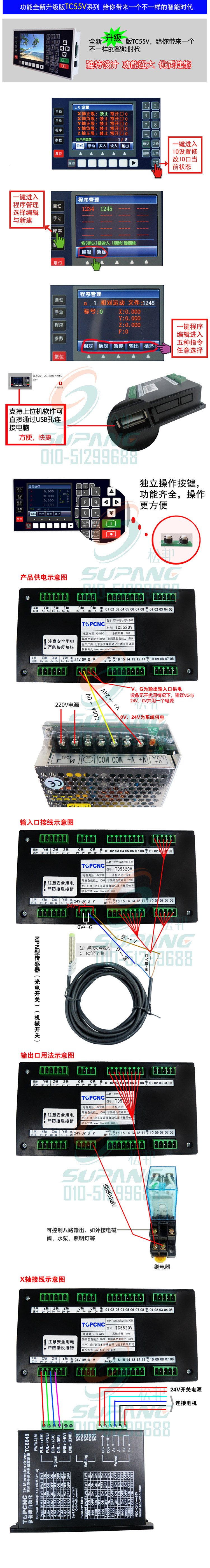 TC55V步进伺服电机控制器可编程多轴运动数控系统现货特价实物图4