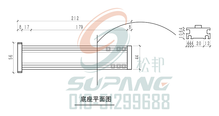 SGX电动滑台底座平面图