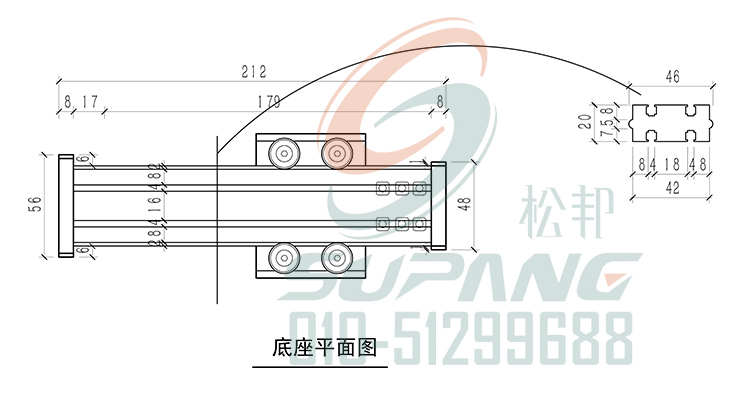 STK电动滑台底座平面图