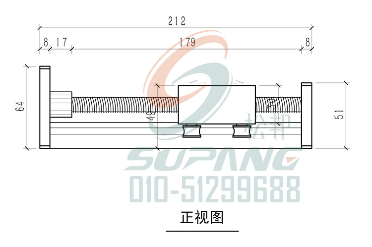 STK电动滑台正视图